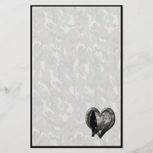 Papeterie Camouflage Heart - Femme Missing Man (avec texte)
