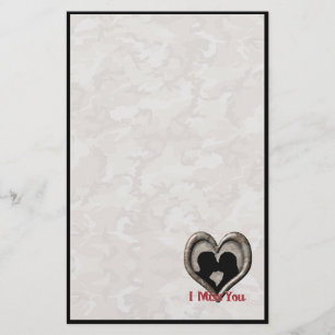 Papeterie Camouflage militaire "Miss You"