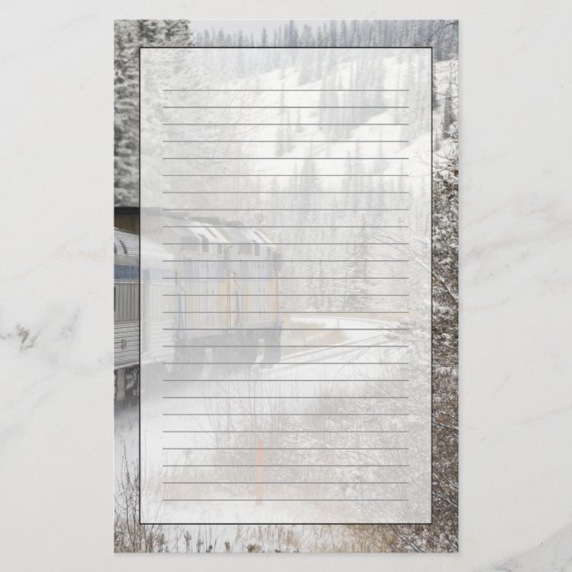 Papeterie Canada, Alberta. Train de neige VIA Rail entre (Devant)