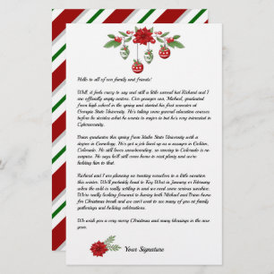 Papeterie Candy Stripe Christmas Family Newsletter Ajouter u