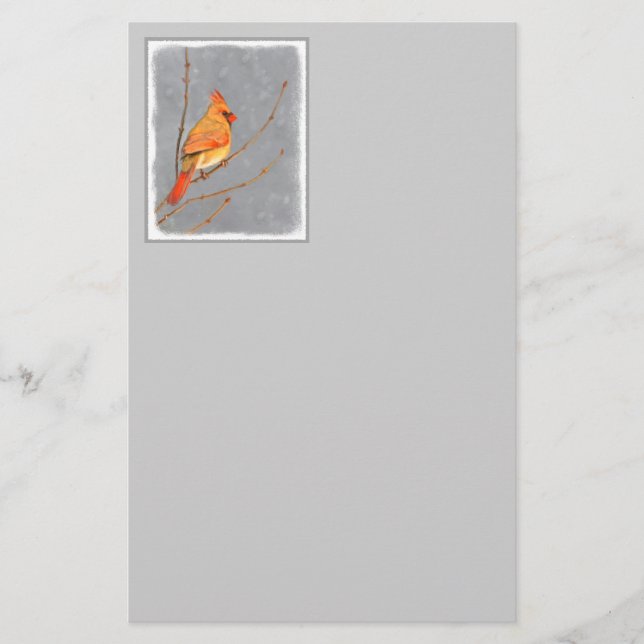 Papeterie Cardinal sur la peinture de branche - Art original (Devant)