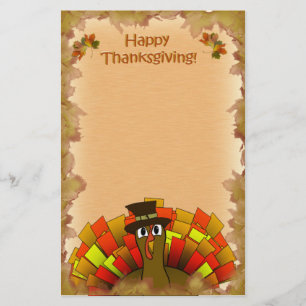 Papeterie Caricature de Thanksgiving Turquie pèlerin