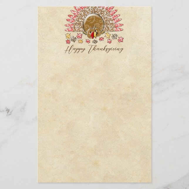 Papeterie Caricature mignonne Thanksgiving Turquie (Devant)