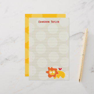 Papeterie Caricature Yellow Lion Enfants Points Merci