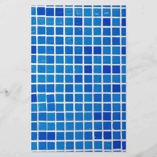 Papeterie Carrelage bleu mosaïque (Devant)