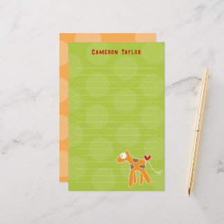 Papeterie Carton Orange Giraffe Enfants Pots Merci