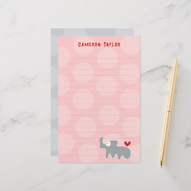 Papeterie Cartoon Grey Rhino Enfants Merci d'anniversaire (Devant/Arrière en situation)