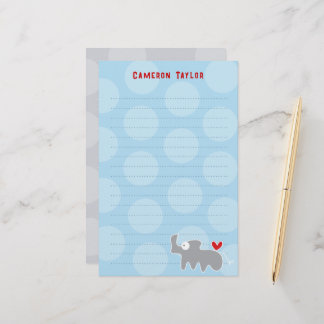 Papeterie Cartoon Grey Rhino Enfants Merci d'anniversaire