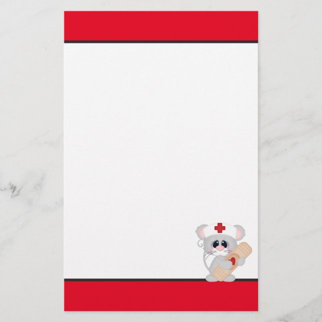 Papeterie Cartoon Nurse Souris fun stationnaire (Devant)