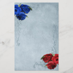 Papeterie Cascade Blue Red et Blue Roses