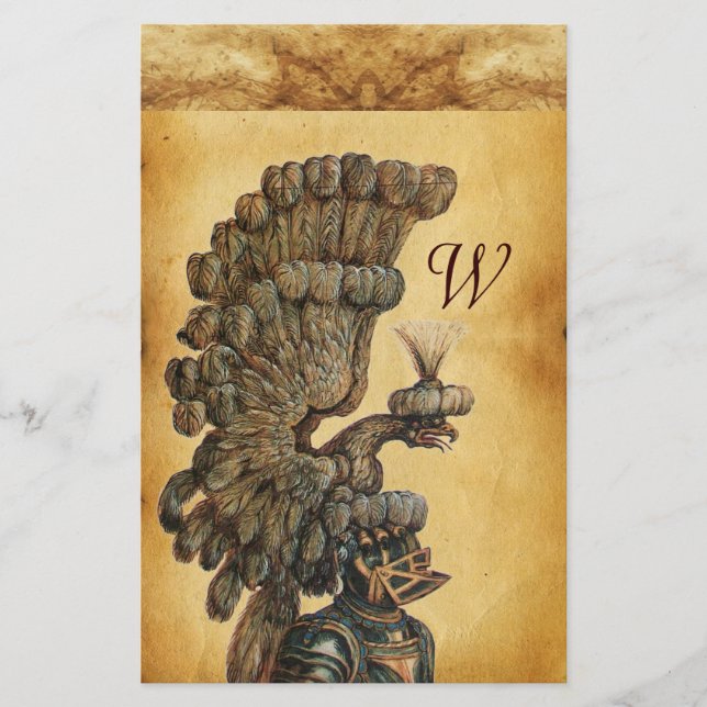 PAPETERIE CASQUE DE CHEVALIER ANTIQUE AVEC PARC D'AGLE (Devant)