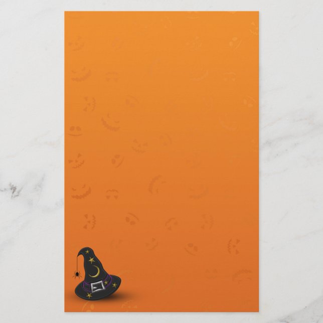 Papeterie Casquette de sorcière d'Halloween avec araignée (Devant)