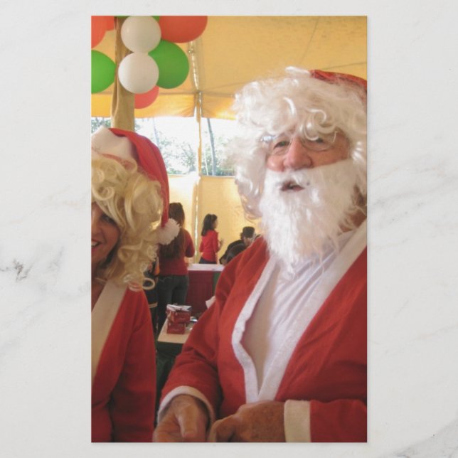 Papeterie Célébration de Noël de père Noël et Mme Claus - Fe (Devant)