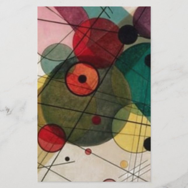 Papeterie Cercles Abstraits de Kandinsky dans un C (Devant)