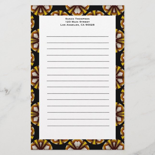 Papeterie cercles noirs bruns (Devant)