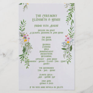 Papeterie Cérémonie de Mariage Fleur sauvage Whimsical Invit
