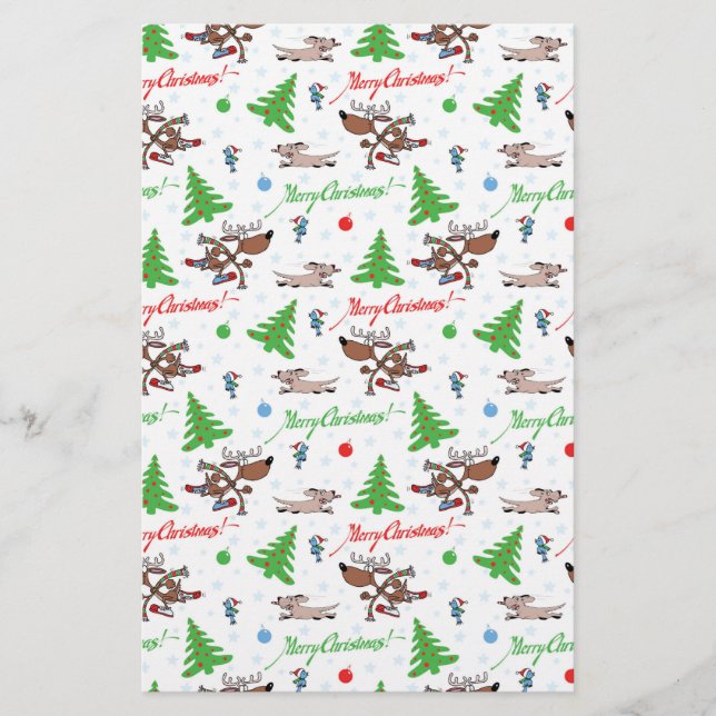 Papeterie cerf de Noël fou (Devant)