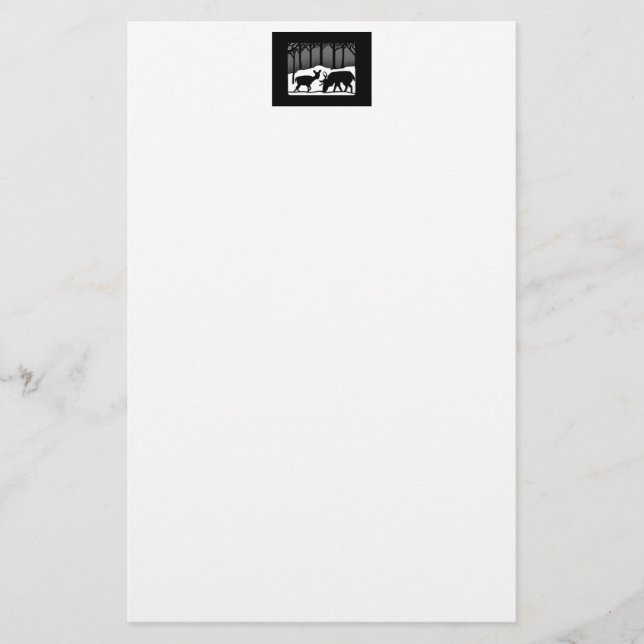 Papeterie Cerfs communs de neige (Devant)