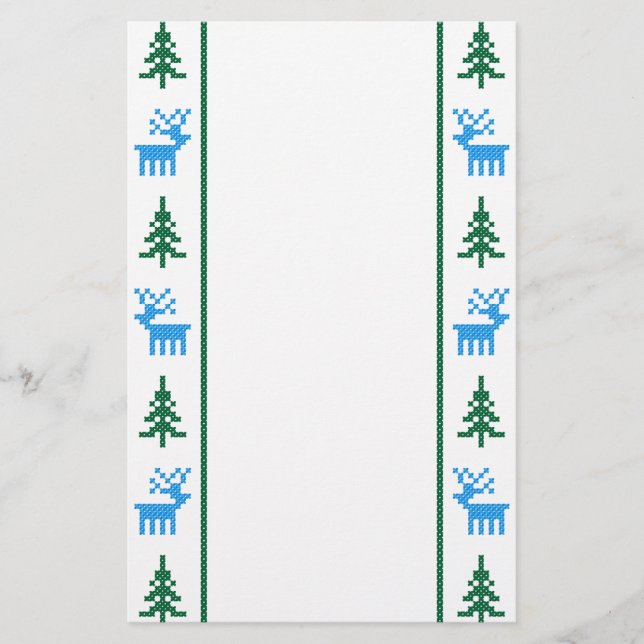 Papeterie Cerfs et arbre de Noël motifs (Devant)