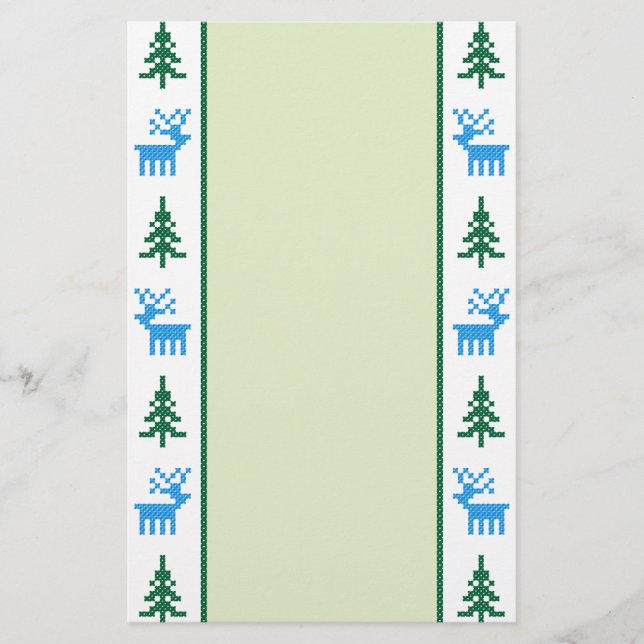 Papeterie Cerfs et arbre de Noël motifs (Devant)