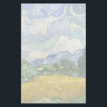 Papeterie Champ de blé Vincent Van Gogh avec Cyprès<br><div class="desc">Belle oeuvre de 1889 du célèbre peintre Vincent Van Gogh,  un de mes artistes préférés de l'époque impressionniste. Ce papier stationnaire du paysage impressionniste présente de grands cyprès verts dressés contre de jolis nuages tourbillonnants au-dessus d'un champ de blé.</div>
