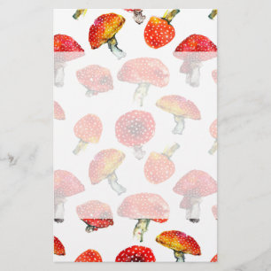 Papeterie Champignons d'aquarelle motif de chute