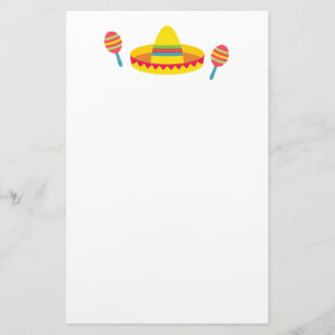 Papeterie Chapeau de sombrero de fiesta coloré Maracas