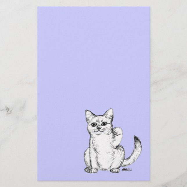Papeterie Chat Chaton Maneki Neko Invitant (Devant)