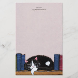 Papeterie Chat de l'amour | de livre sur un papier de note