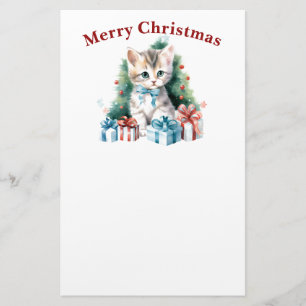Papeterie Chat de Noël mignon
