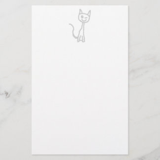 Papeterie Chat Gris En Voie.