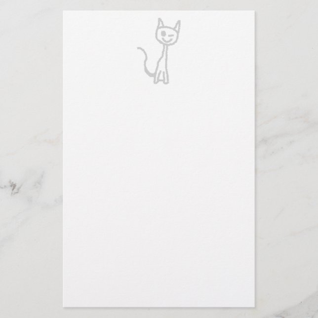 Papeterie Chat Gris En Voie. (Devant)