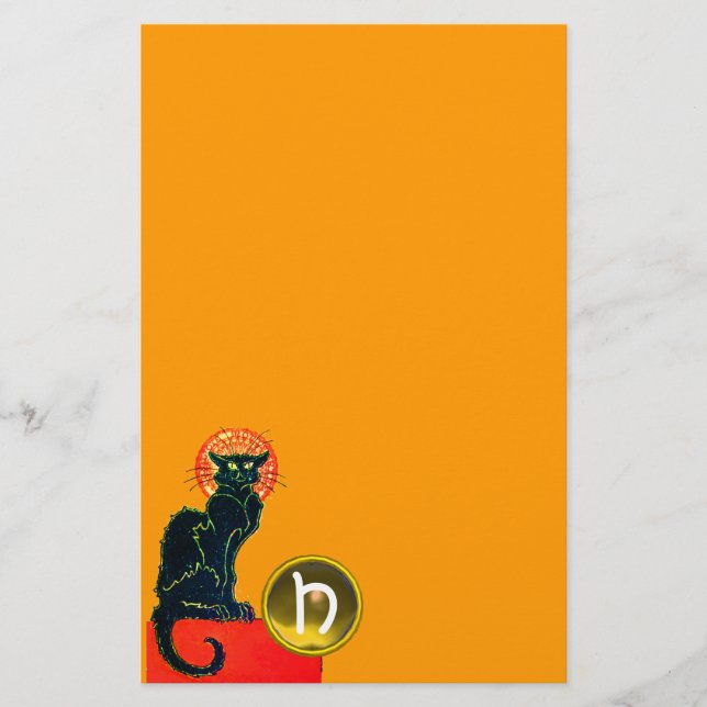 PAPETERIE CHAT NOIR HALLOWEEN PARTY MONOGRAM (Devant)