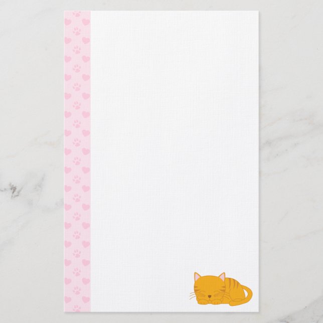 Papeterie Chat Tabby Orange Dormant (Devant)