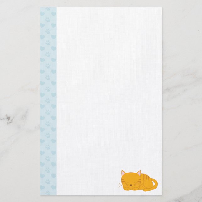 Papeterie Chat Tabby Orange Dormant (Devant)