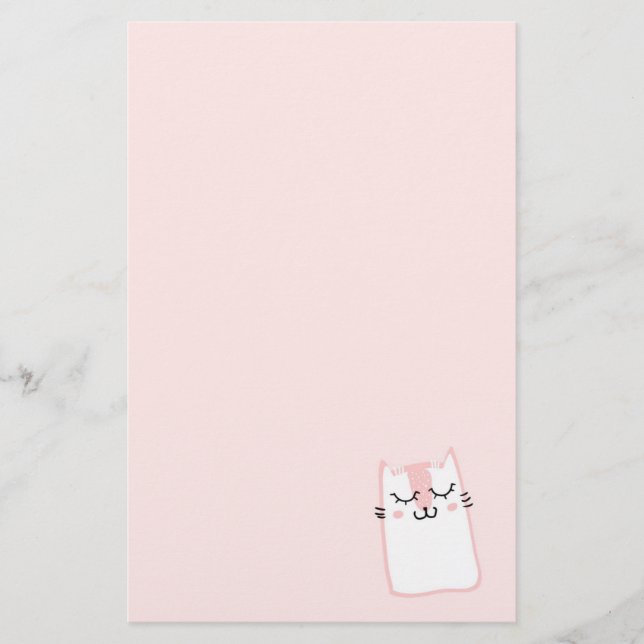 Papeterie Chaton rose endormi (Devant)