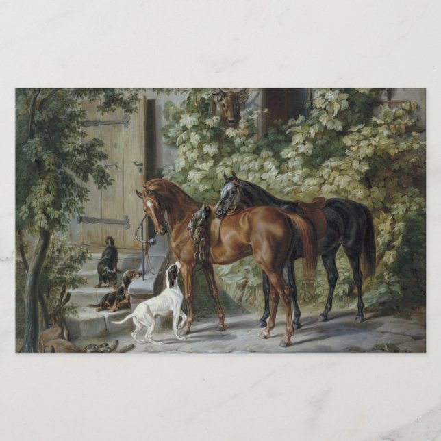Papeterie Chevaux à la Porche (par Albrecht Adam) (Devant)