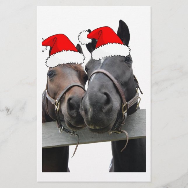 Papeterie Chevaux de Noël (Devant)