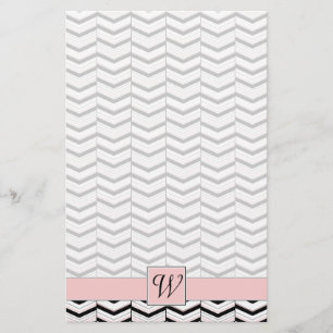 Papeterie Chevron noir blanc et blanc
