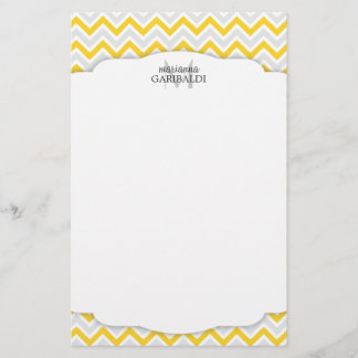 Papeterie Chevron Yellow et moderne personnalisé