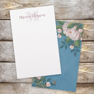 Papeterie Chic Blush rose Vintage Rose Floral Élégant Fleur