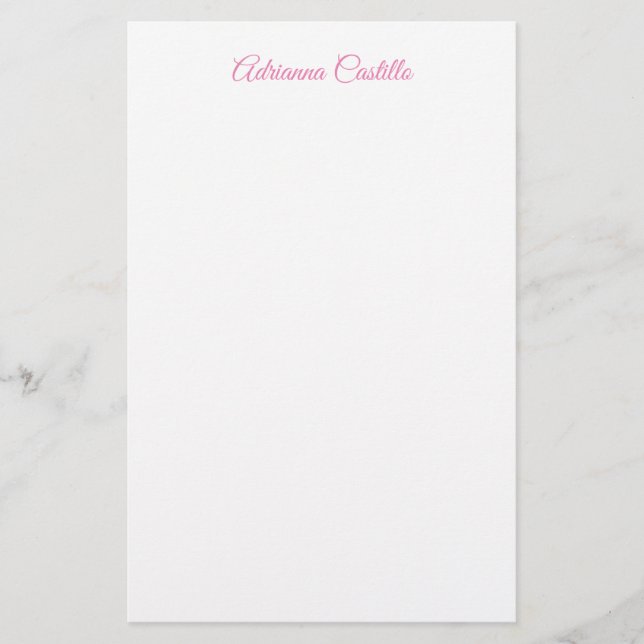 Papeterie Chic Calligraphie Nom Minimaliste Simple (Devant)