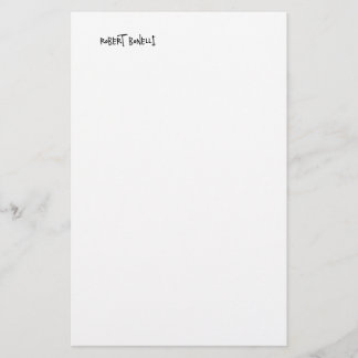 Papeterie Chic Moderne Noir Blanc Votre Nom Minimaliste