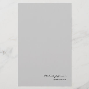 Papeterie Chic Script Calligraphique Nom Gris Unique