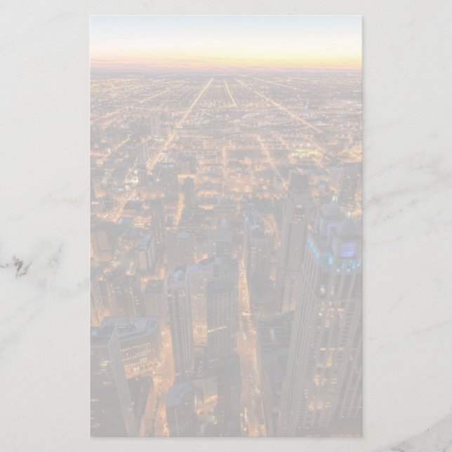 Papeterie Chicago du centre au coucher du soleil (Devant)
