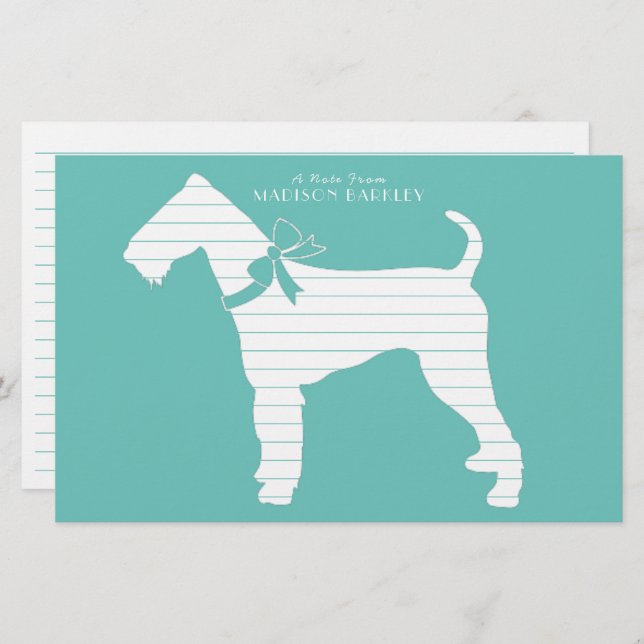 Papeterie Chien Chien Chien Airedale (Devant / Derrière)