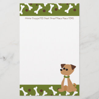 Papeterie Chien de marionnettes en vert