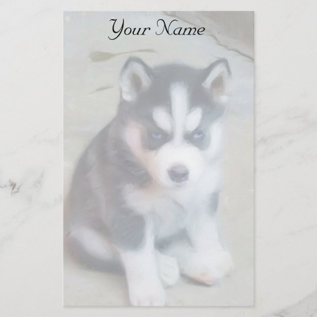 Papeterie Chiot de Sibérie Husky stationnaire (Devant)