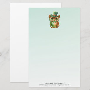 Papeterie Chouette mignonne dans un chapeau vert
