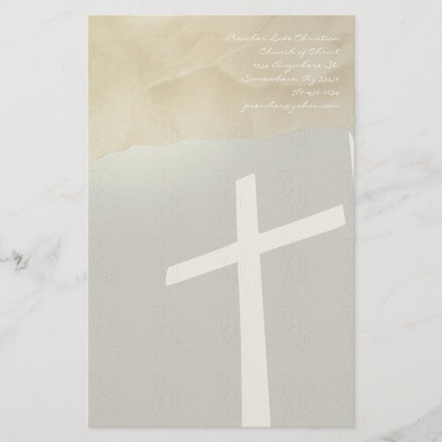Papeterie Christian Cross Stationery On Grey (Devant)